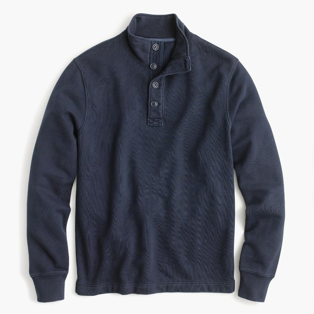 J. Crew French Terry Mockneck Pullover Sweatshirt